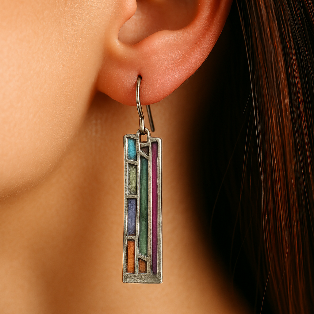 Pendientes Vintage de Plata Mozaic