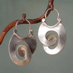 Pendientes Plateados Irregulares Retro