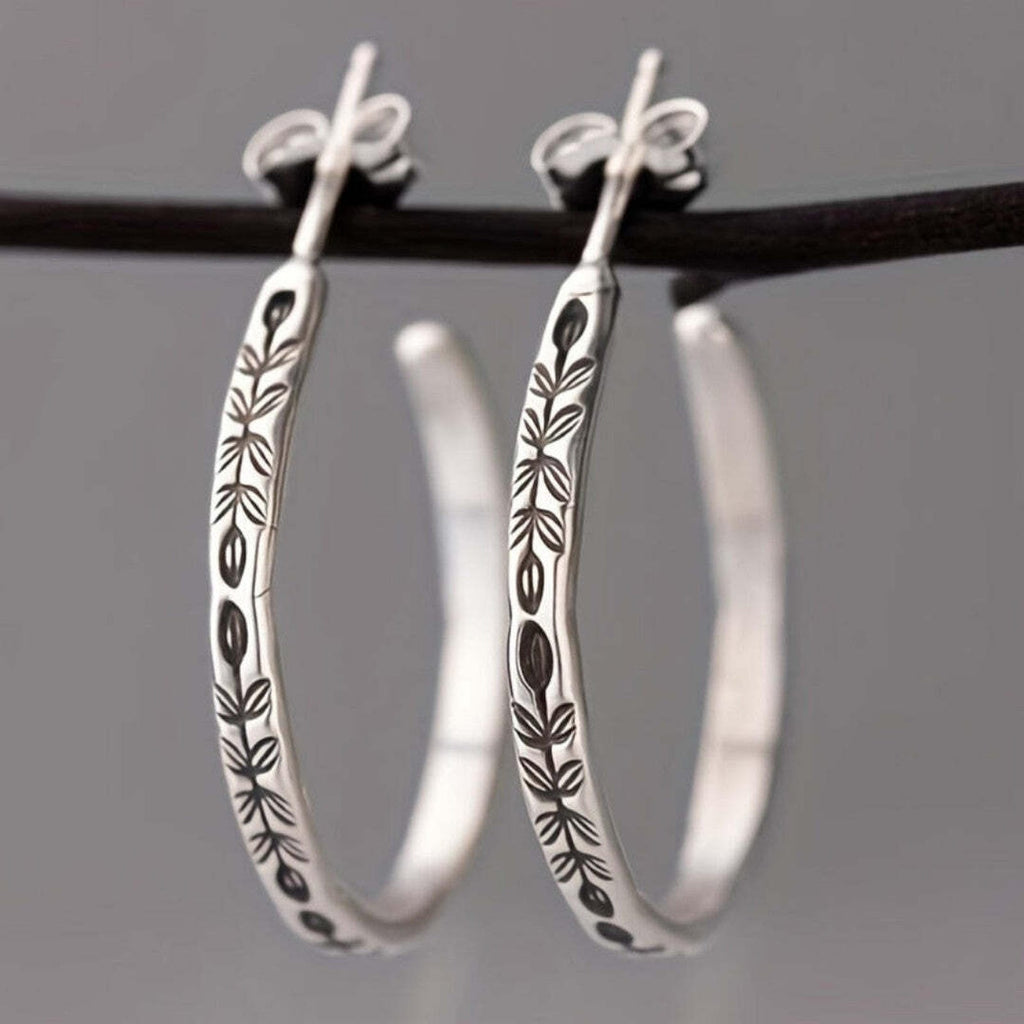 Pendientes de Aro Plateados Elegantes