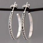 Pendientes de Aro Plateados Elegantes