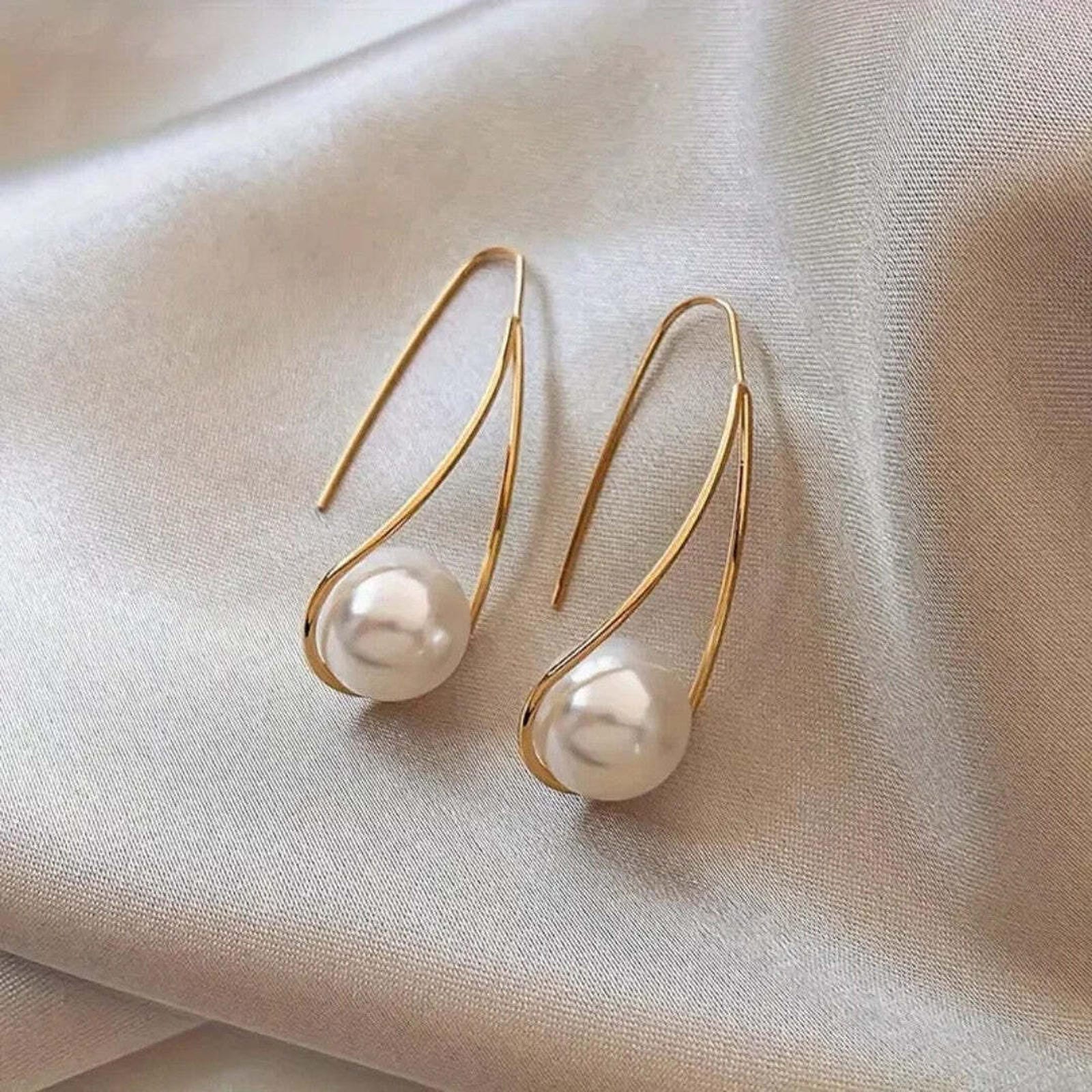Pendientes Elegantes de Perlas Colgantes