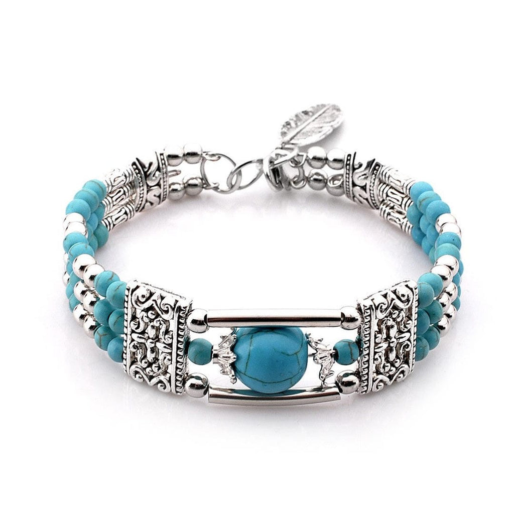 Pulsera de Piedra Turquesa de Plata Antigua