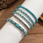 Conjunto de Pulseras Boho de Cuentas Turquesa