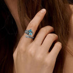 Anillo Ajustable de Plata con Turquesa y Libélula