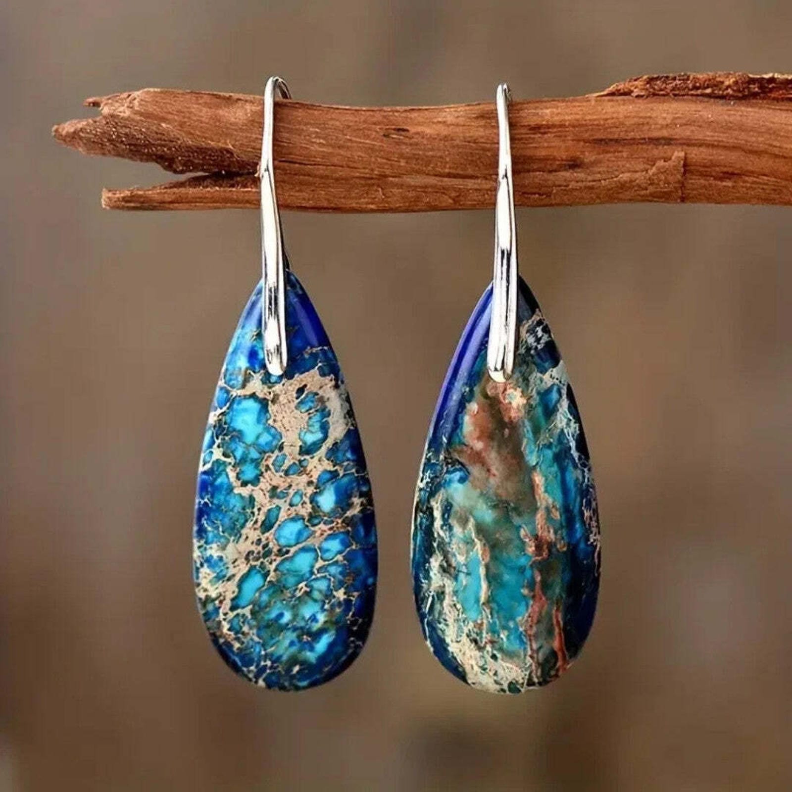 Pendientes de Piedra del Océano Azul Azure