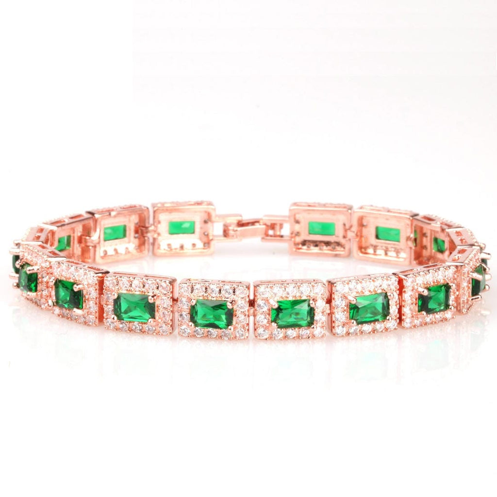 Pulsera de Oro con Declaración en Verde Esmeralda