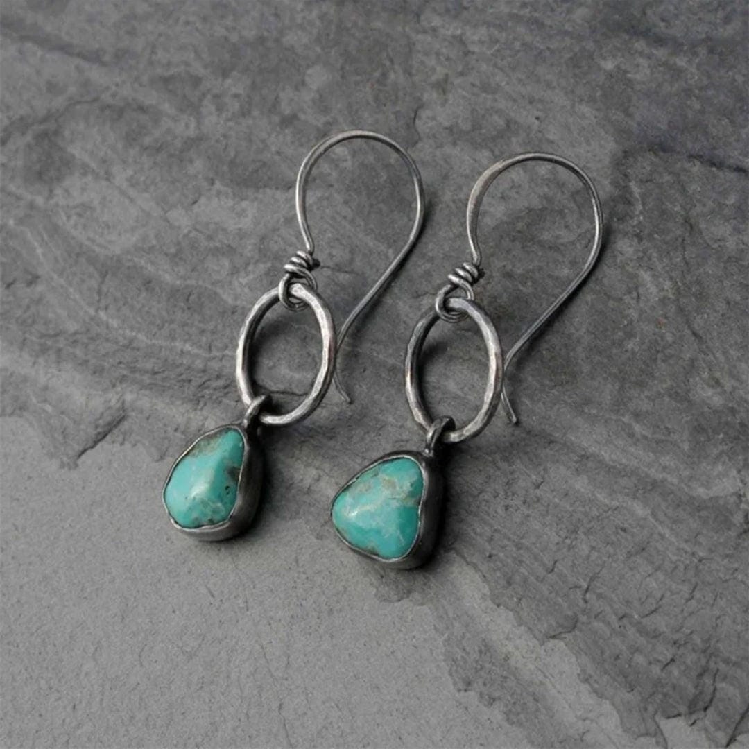 Pendientes de Plata con Piedra Turquesa Vintage