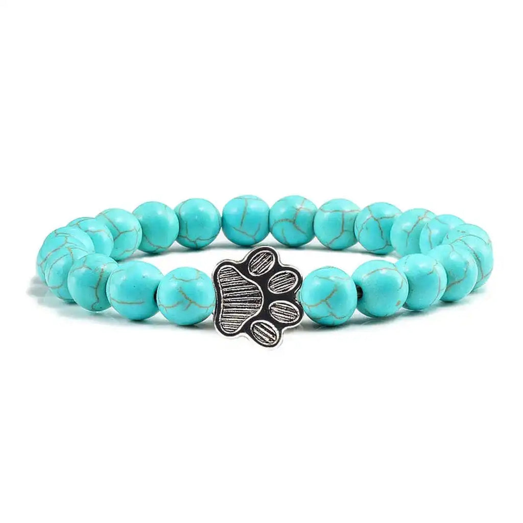 Pulsera de Patita con Cuentas Diseño de Piedra Natural