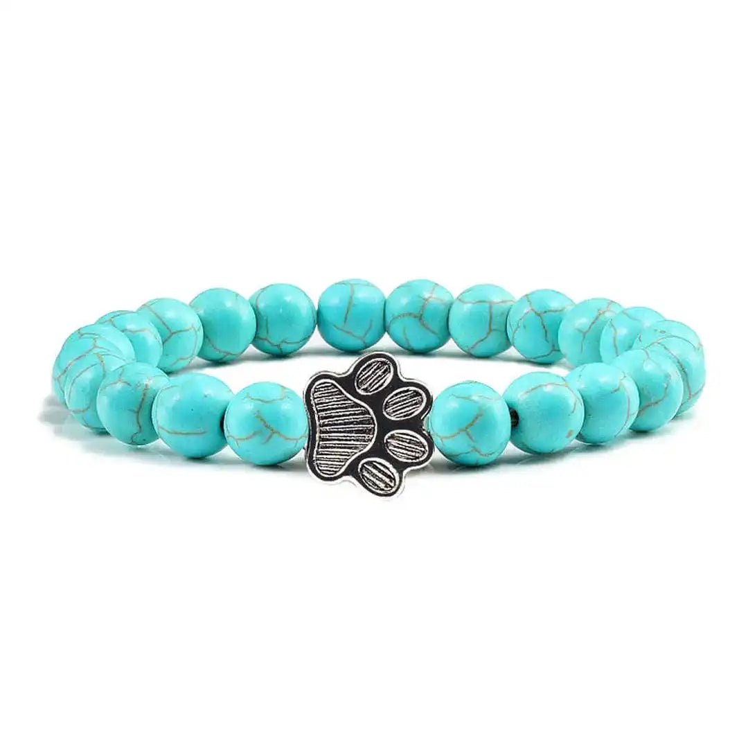Pulsera de Patita con Cuentas Diseño de Piedra Natural