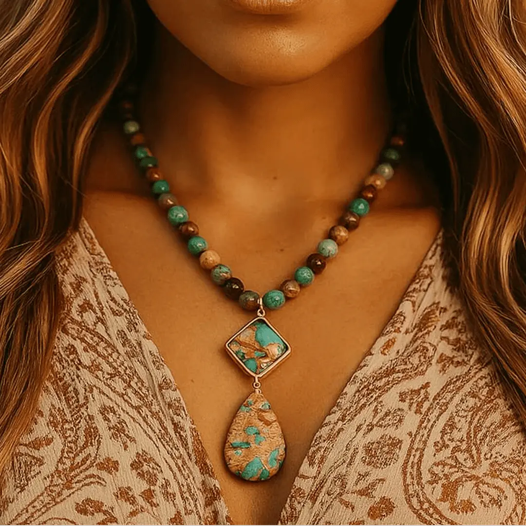 Collar de Energía Sanadora de Jaspe Intenso