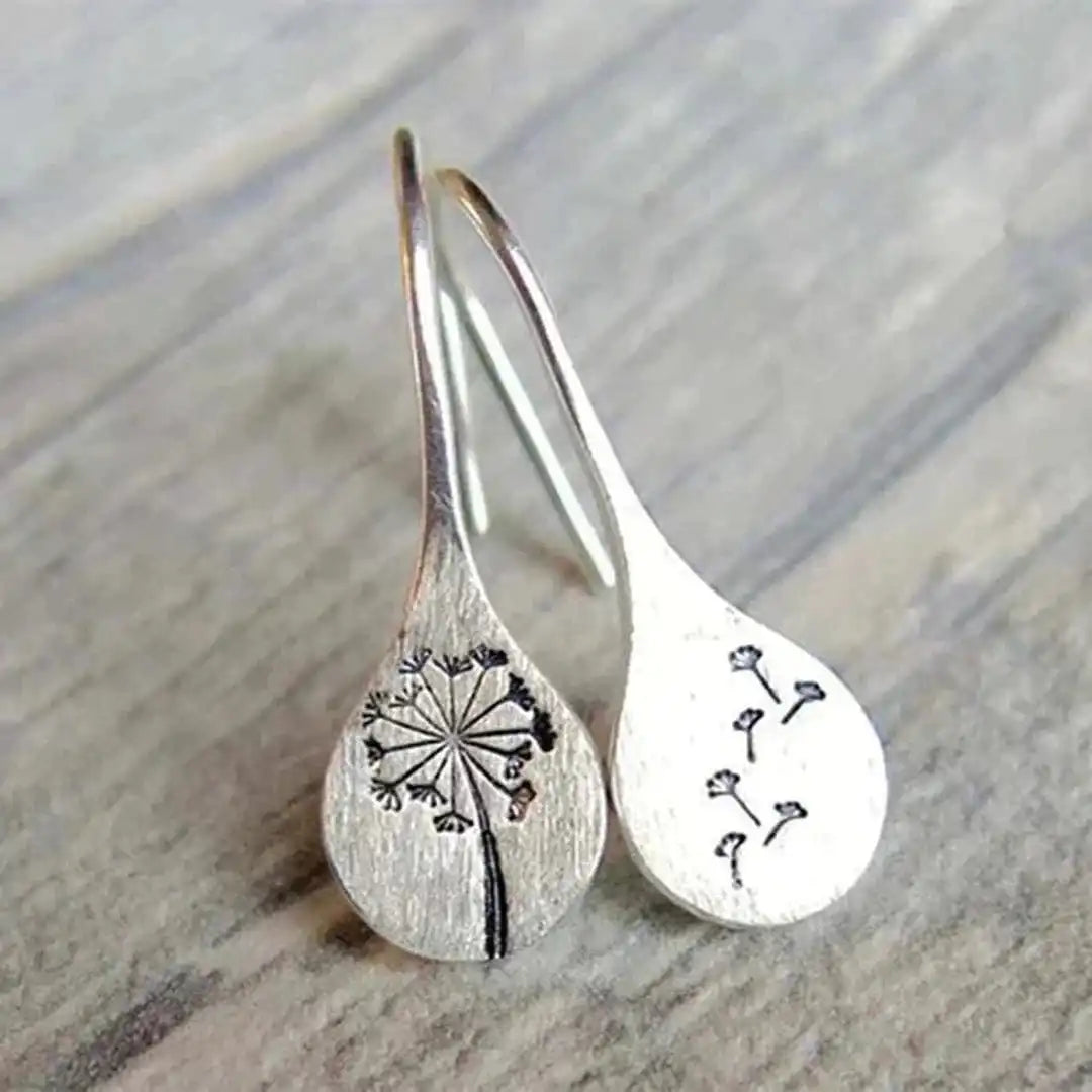 Pendientes Vintage de Plata con Flor
