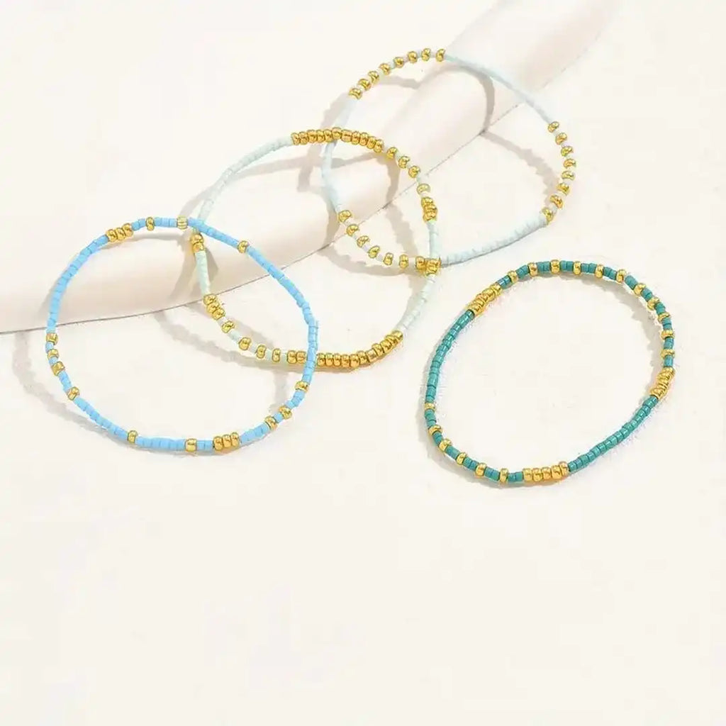 Conjunto de Pulseras de Cuentas Turquesa Chic Bohemio