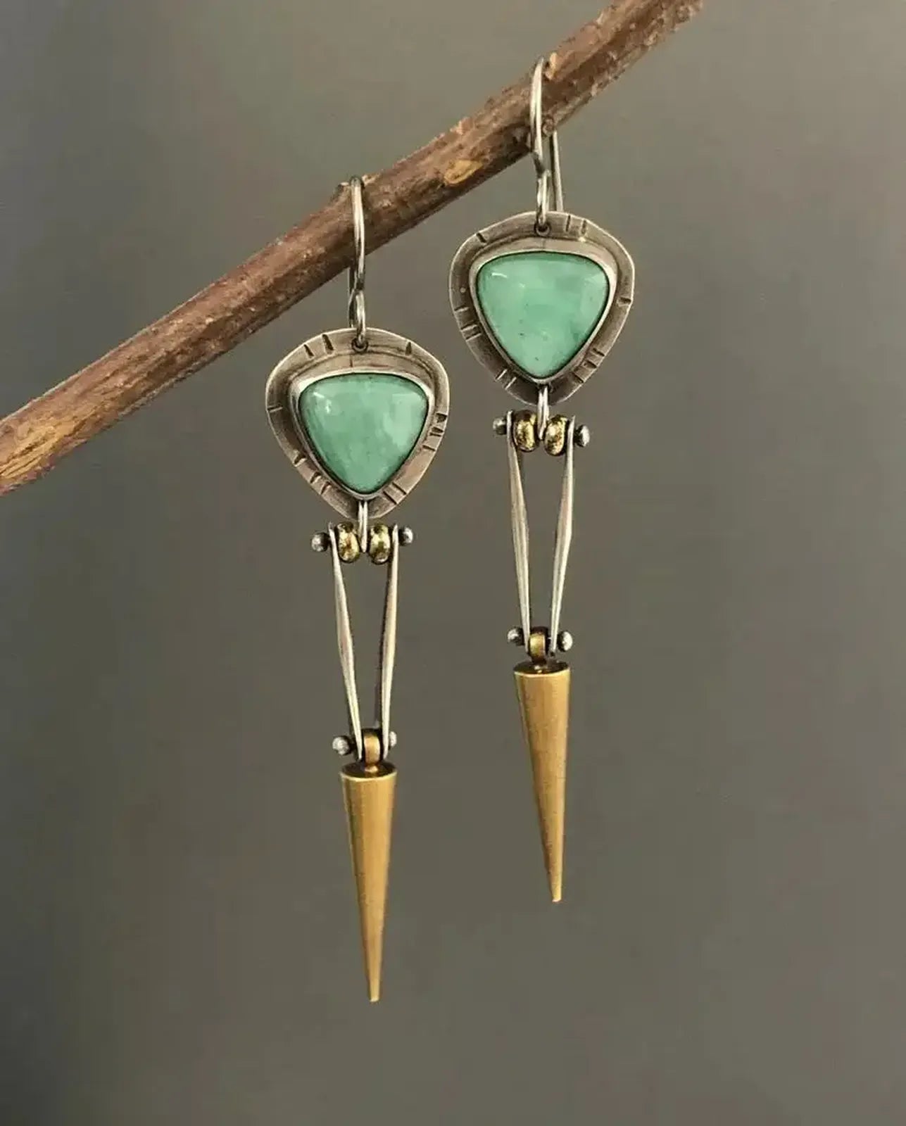 Pendientes de Piedra Natural Vintage