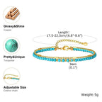 Pulsera de Doble Cadena de Oro Atemporal con Turquesa