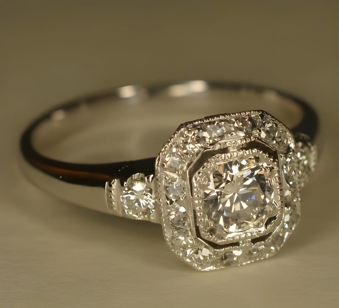 Anillo de Plata Cristalina Vintage