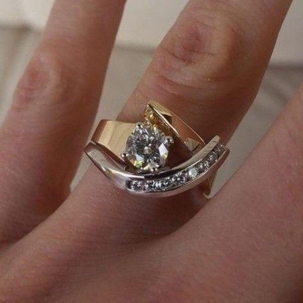 Anillo Irregular de Oro y Plata Radiance