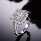 Anillo de Boda de Circonita en Forma Cuadrada