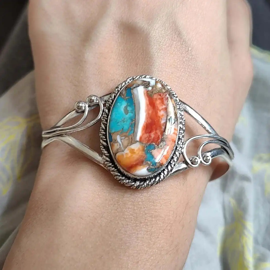 Pulsera de Incrustación de Piedras Preciosas Vibrantes