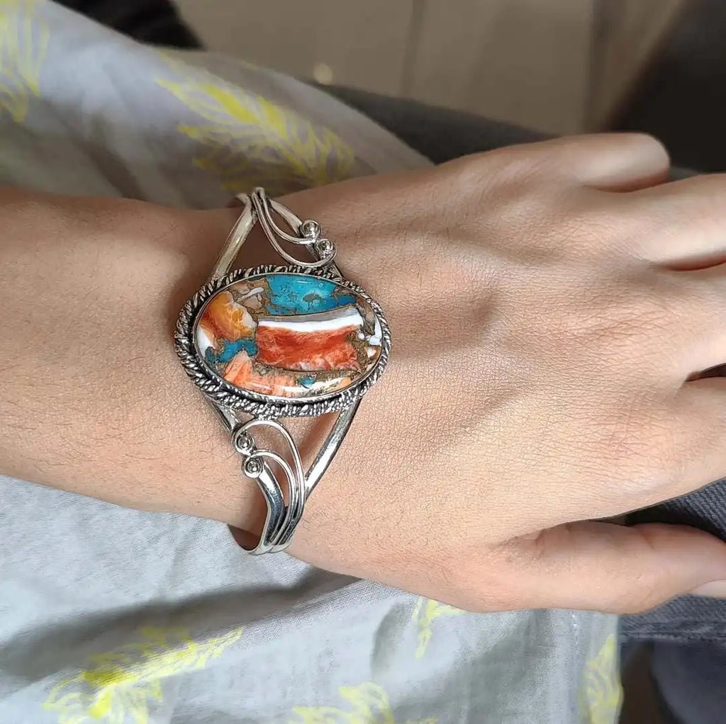 Pulsera de Incrustación de Piedras Preciosas Vibrantes