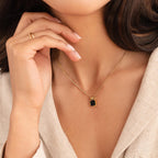 Collar colgante negro Chic de medianoche