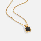 Collar colgante negro Chic de medianoche