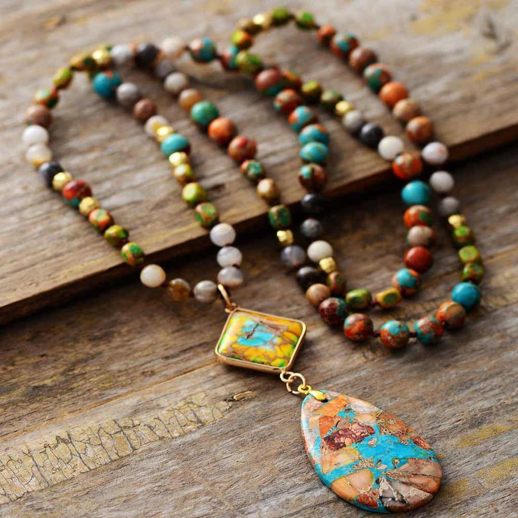 Collar de Energía Sanadora de Jaspe Intenso
