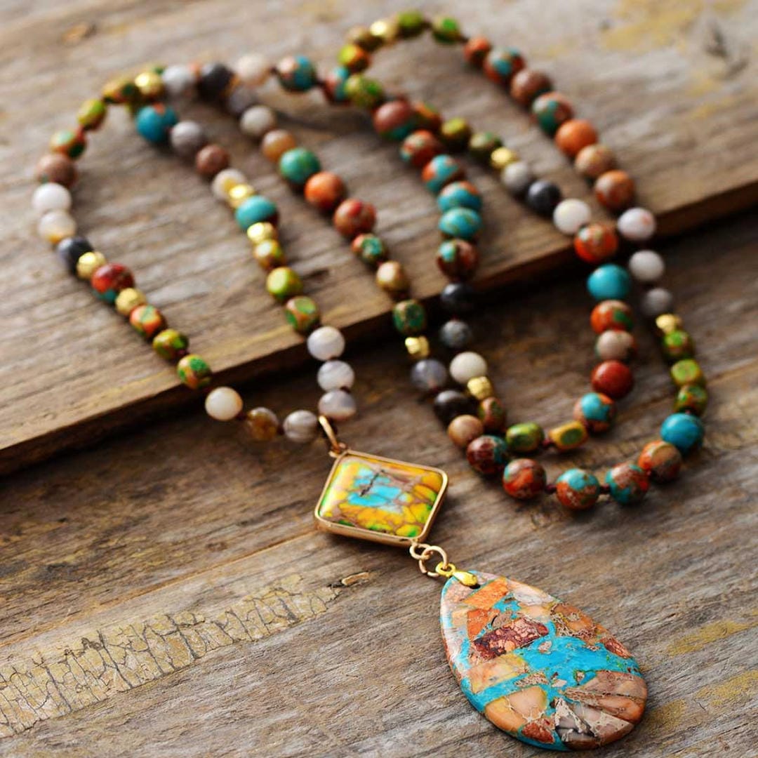 Collar de Energía Sanadora de Jaspe Intenso