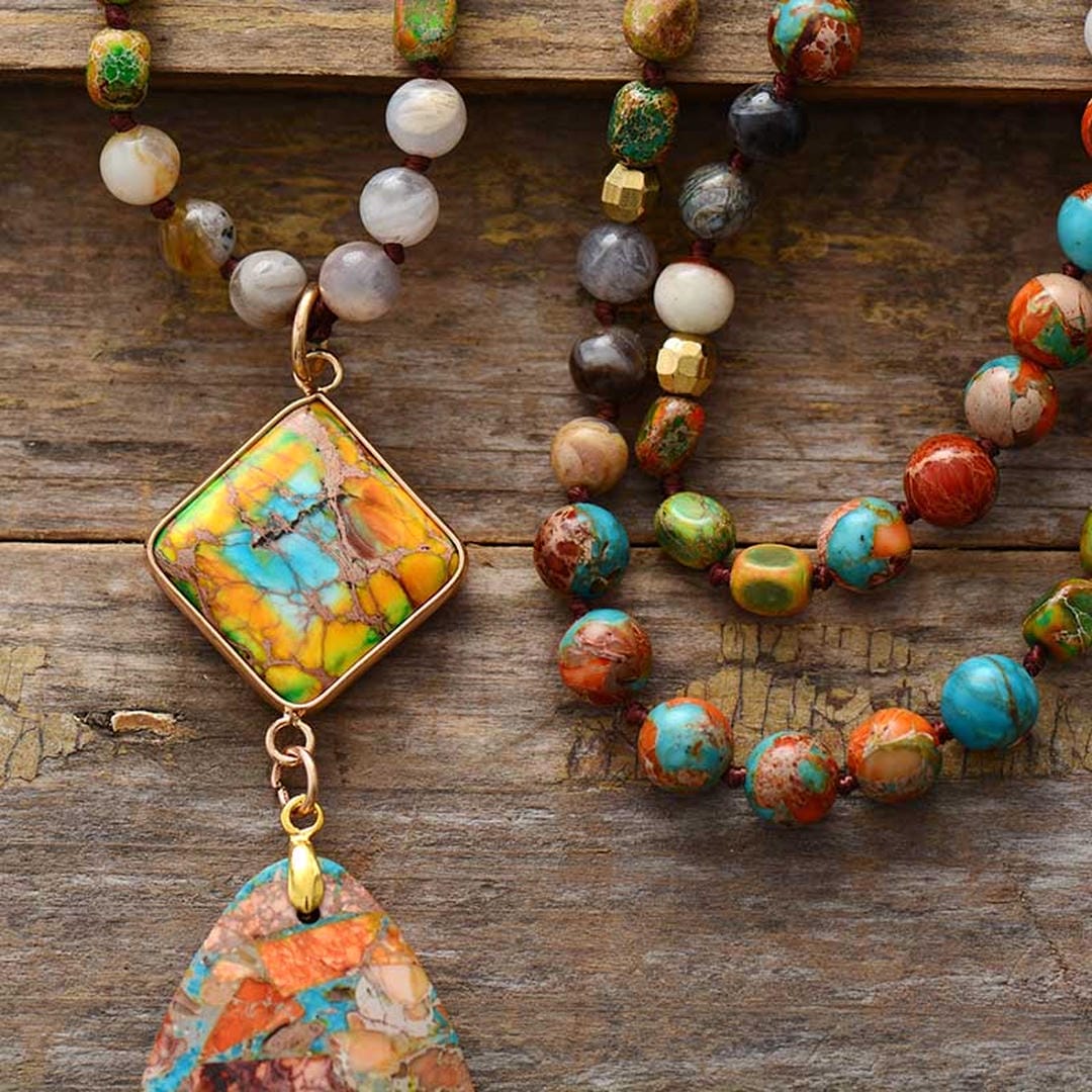 Collar de Energía Sanadora de Jaspe Intenso