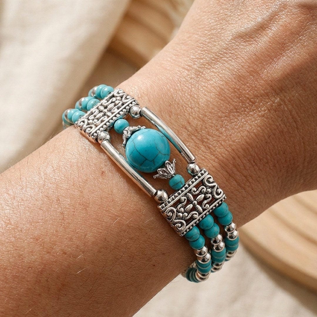Pulsera de Piedra Turquesa de Plata Antigua
